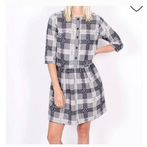 Ace & Jig Dress Size M Black and White Plaid arbor